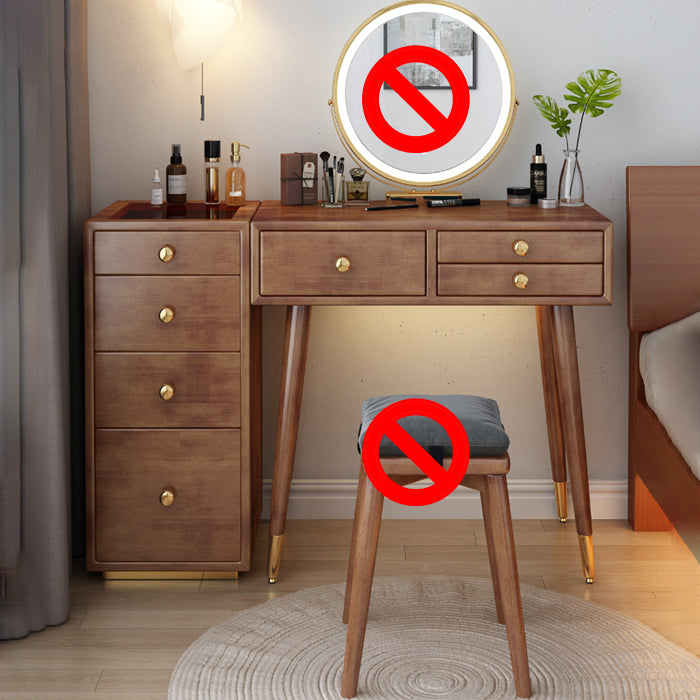 Scandinavian Dressing Table with Drawers Solid Wood Makeup Counter