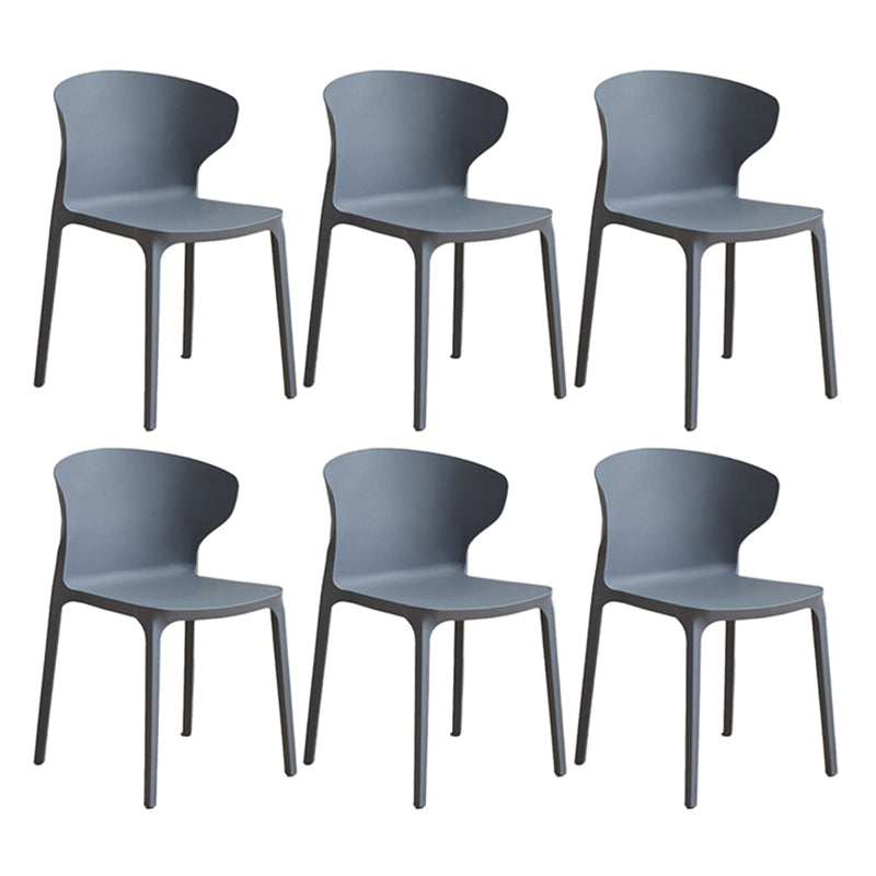 Modern Plastic Indoor-Outdoor Chair Stacking Armles Outdoors Dining Chairs