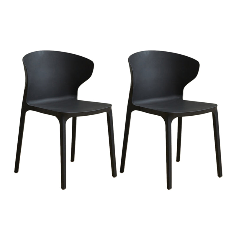 Modern Plastic Indoor-Outdoor Chair Stacking Armles Outdoors Dining Chairs