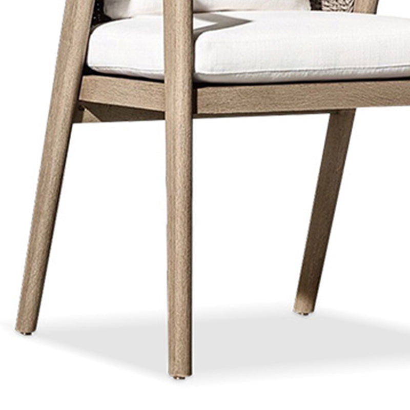 Contemporary Solid Wood Dining Armchair with Arm Outdoor Chair