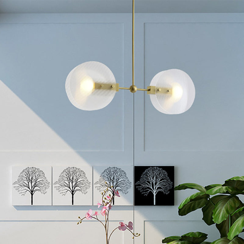 Acrylrunde Kronleuchter leichte postmoderne 2/3 Lampenlampen Gold Finish Hanging Deckenlampe