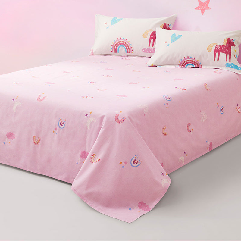 Sheet Sets Cotton Solid Color Breathable Super Soft Wrinkle Resistant Bed Sheet Set
