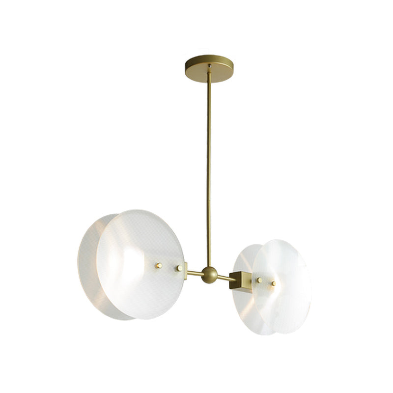 Acrylrunde Kronleuchter leichte postmoderne 2/3 Lampenlampen Gold Finish Hanging Deckenlampe