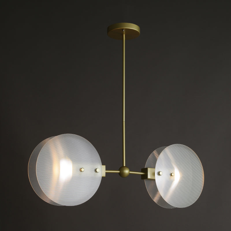 Acrylrunde Kronleuchter leichte postmoderne 2/3 Lampenlampen Gold Finish Hanging Deckenlampe