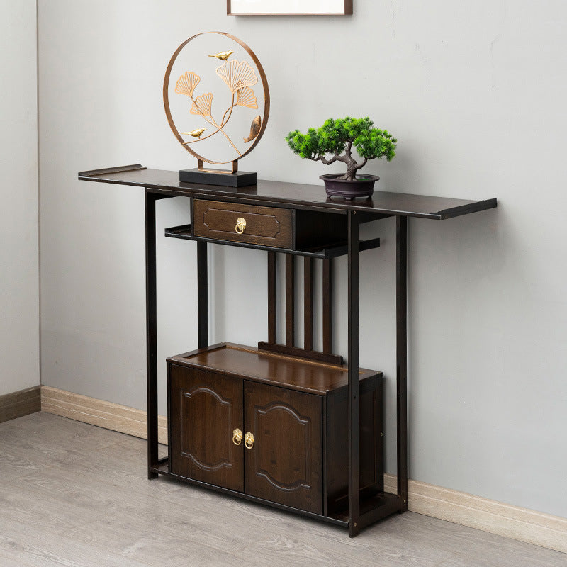 31"H Mid-Century Modern Console Table Single Drawer Sofa Table
