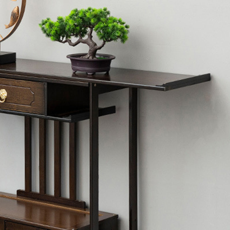 31"H Mid-Century Modern Console Table Single Drawer Sofa Table