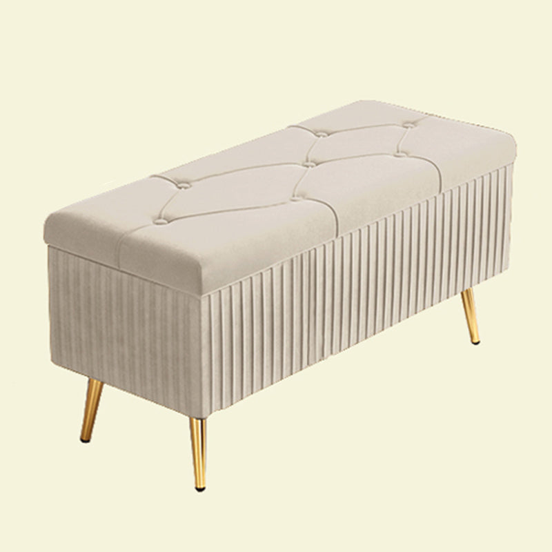 Glam Rectangle Seating Bench Cushioned Backless Entryway and Bedroom Bench