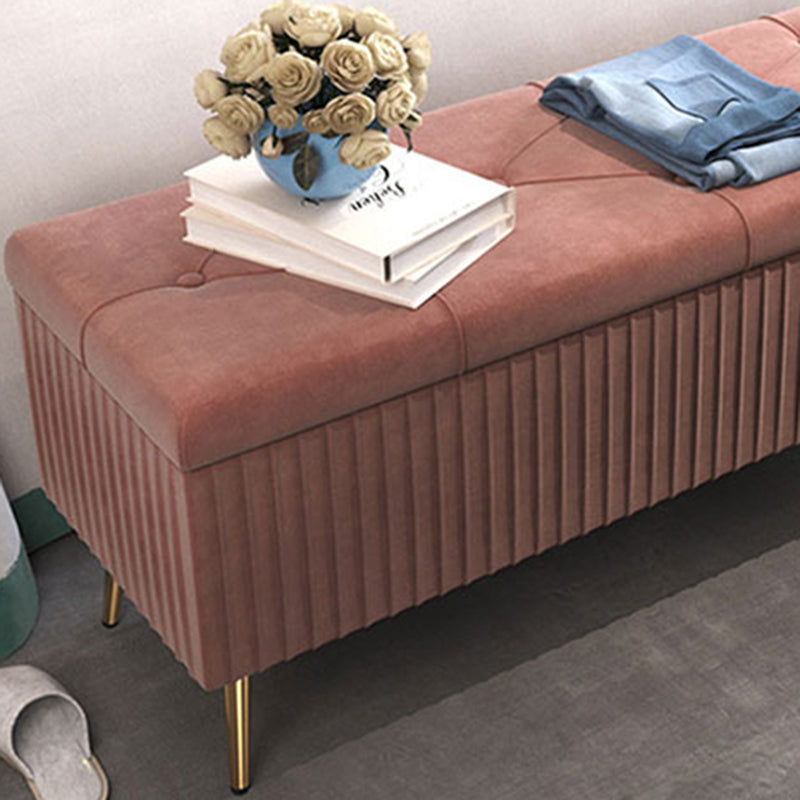 Glam Rectangle Seating Bench Cushioned Backless Entryway and Bedroom Bench