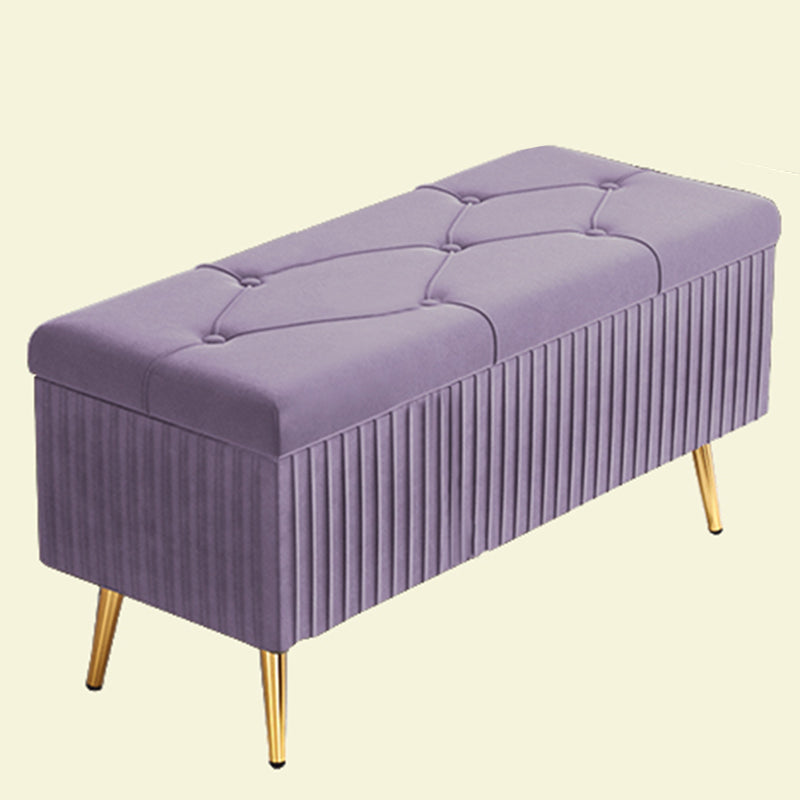 Glam Rectangle Seating Bench Cushioned Backless Entryway and Bedroom Bench