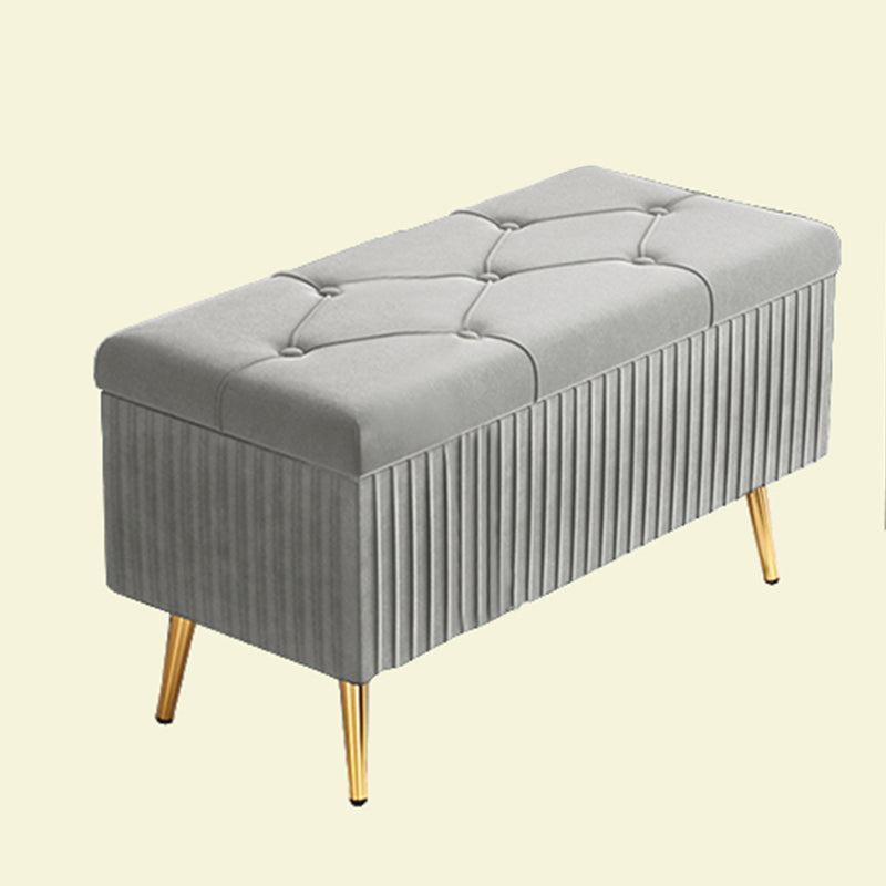 Glam Rectangle Seating Bench Cushioned Backless Entryway and Bedroom Bench