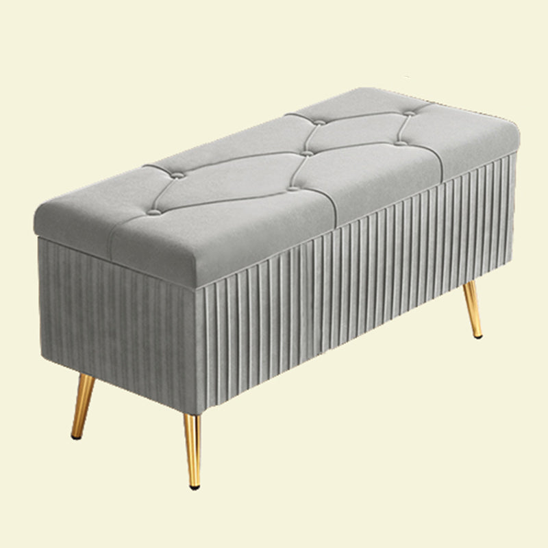 Glam Rectangle Seating Bench Cushioned Backless Entryway and Bedroom Bench