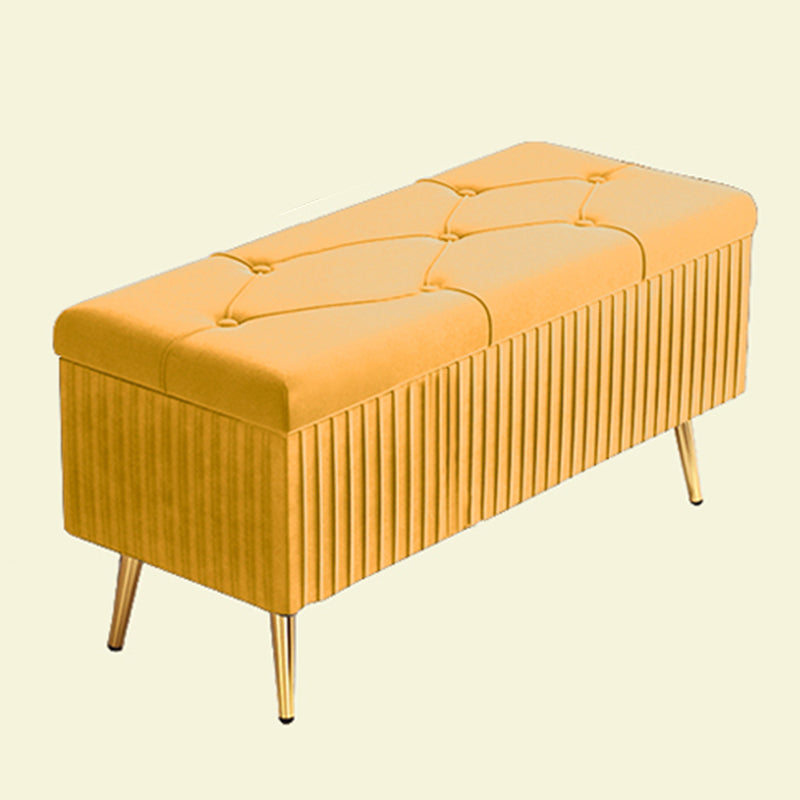 Glam Rectangle Seating Bench Cushioned Backless Entryway and Bedroom Bench