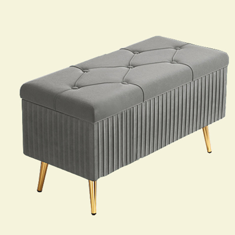 Glam Rectangle Seating Bench Cushioned Backless Entryway and Bedroom Bench