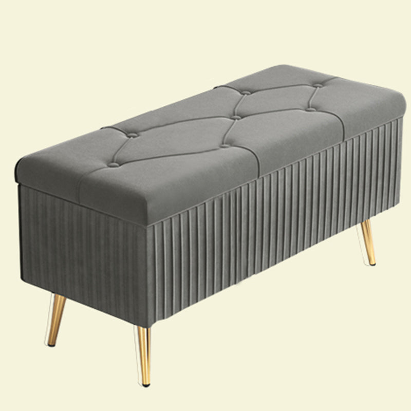 Glam Rectangle Seating Bench Cushioned Backless Entryway and Bedroom Bench