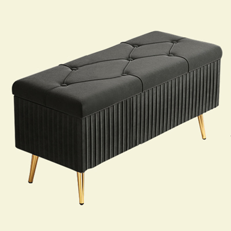 Glam Rectangle Seating Bench Cushioned Backless Entryway and Bedroom Bench