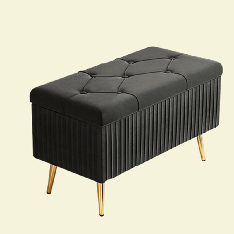 Glam Rectangle Seating Bench Cushioned Backless Entryway and Bedroom Bench