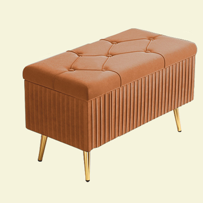 Glam Rectangle Seating Bench Cushioned Backless Entryway and Bedroom Bench