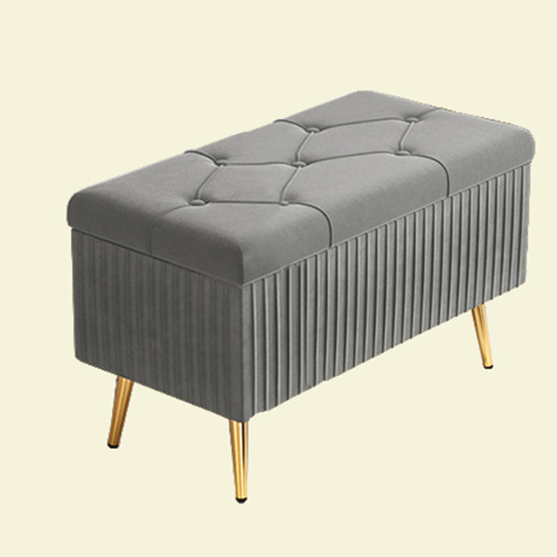 Glam Rectangle Seating Bench Cushioned Backless Entryway and Bedroom Bench