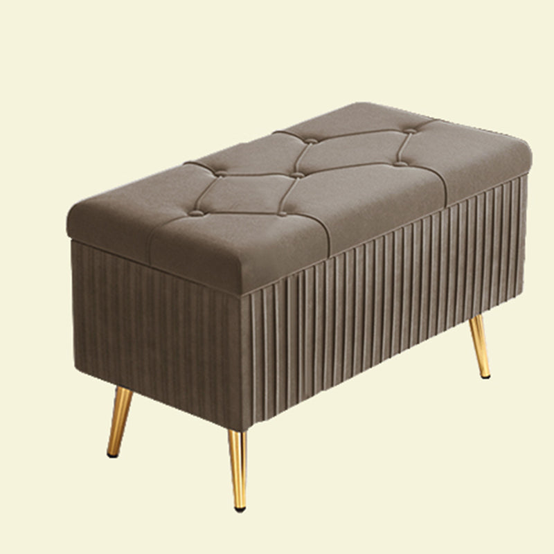 Glam Rectangle Seating Bench Cushioned Backless Entryway and Bedroom Bench