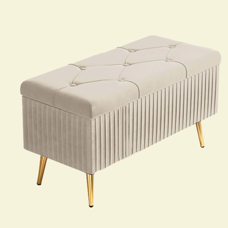 Glam Rectangle Seating Bench Cushioned Backless Entryway and Bedroom Bench