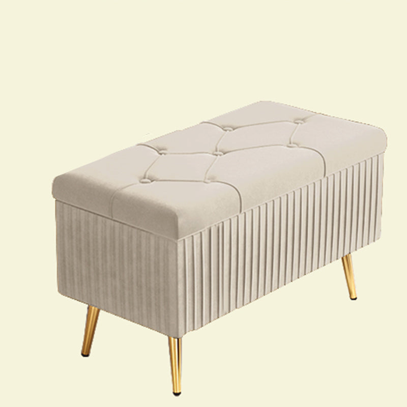 Glam Rectangle Seating Bench Cushioned Backless Entryway and Bedroom Bench