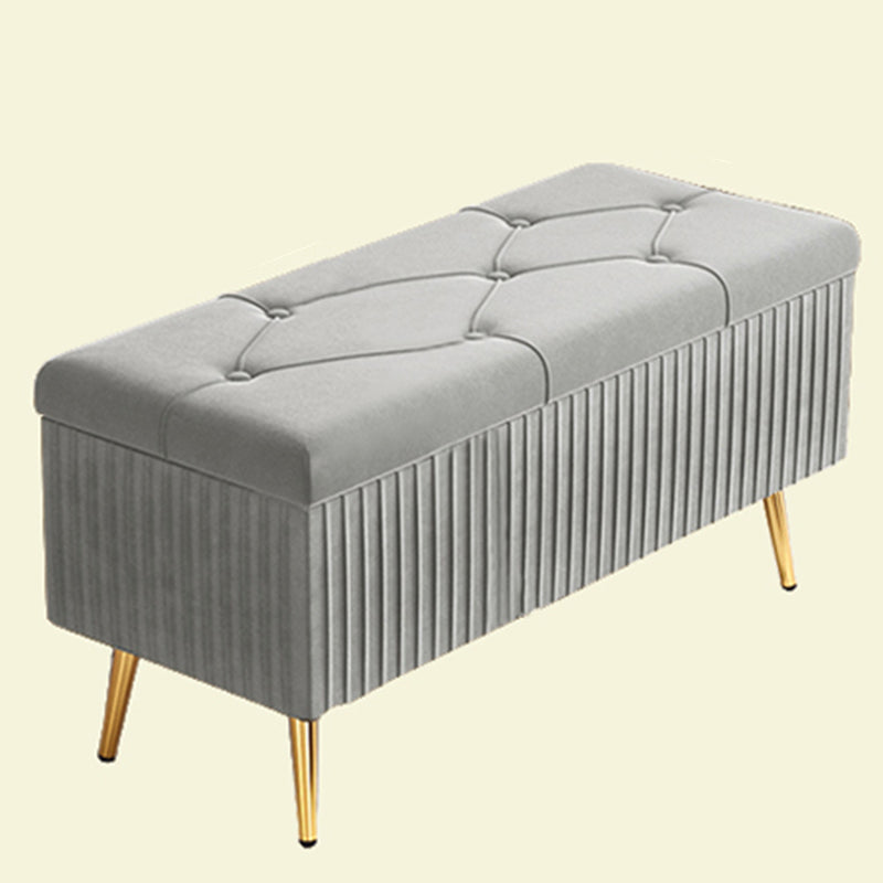 Glam Rectangle Seating Bench Cushioned Backless Entryway and Bedroom Bench