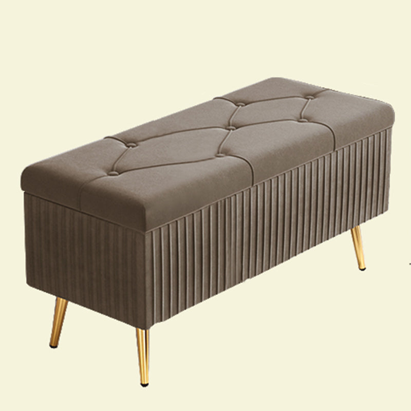 Glam Rectangle Seating Bench Cushioned Backless Entryway and Bedroom Bench