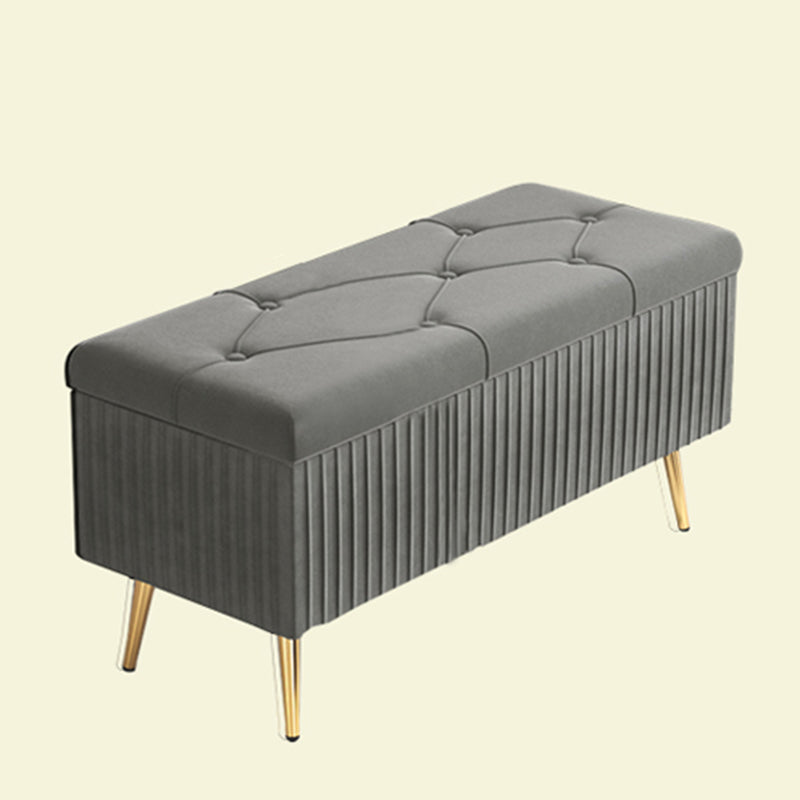 Glam Rectangle Seating Bench Cushioned Backless Entryway and Bedroom Bench