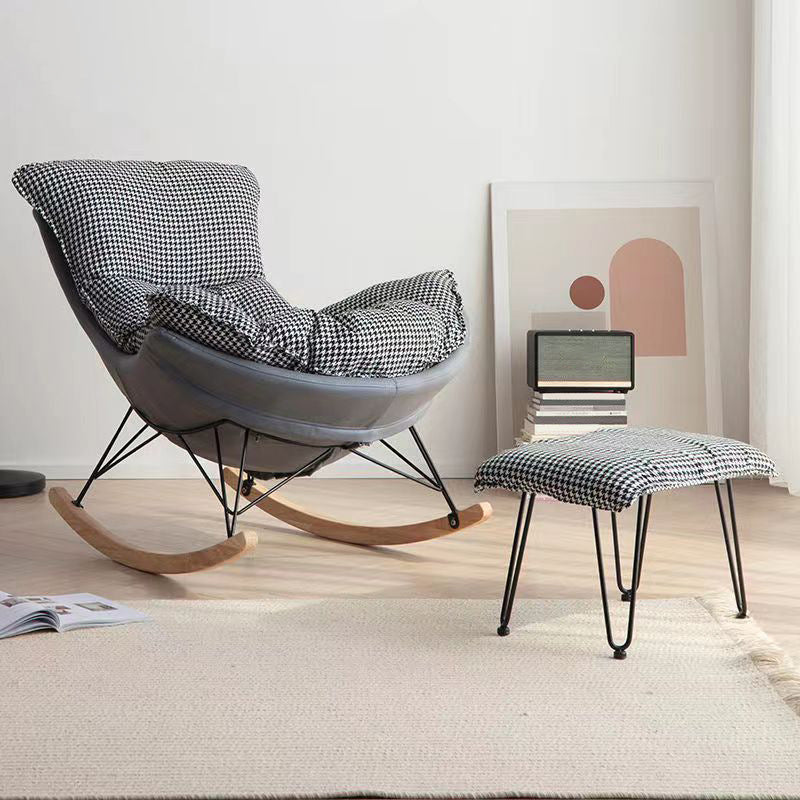 Modern Single Lazy Rocking Chair Indoor Sofa Rocking Chair with Cushion