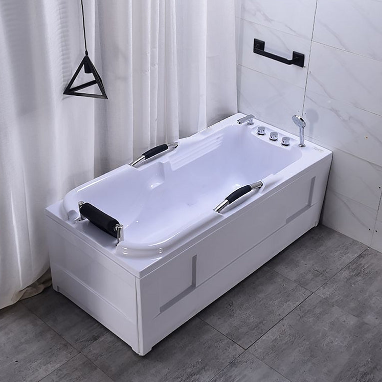 Freestanding Acrylic Rectangular Bathtub Modern Soaking White Bath