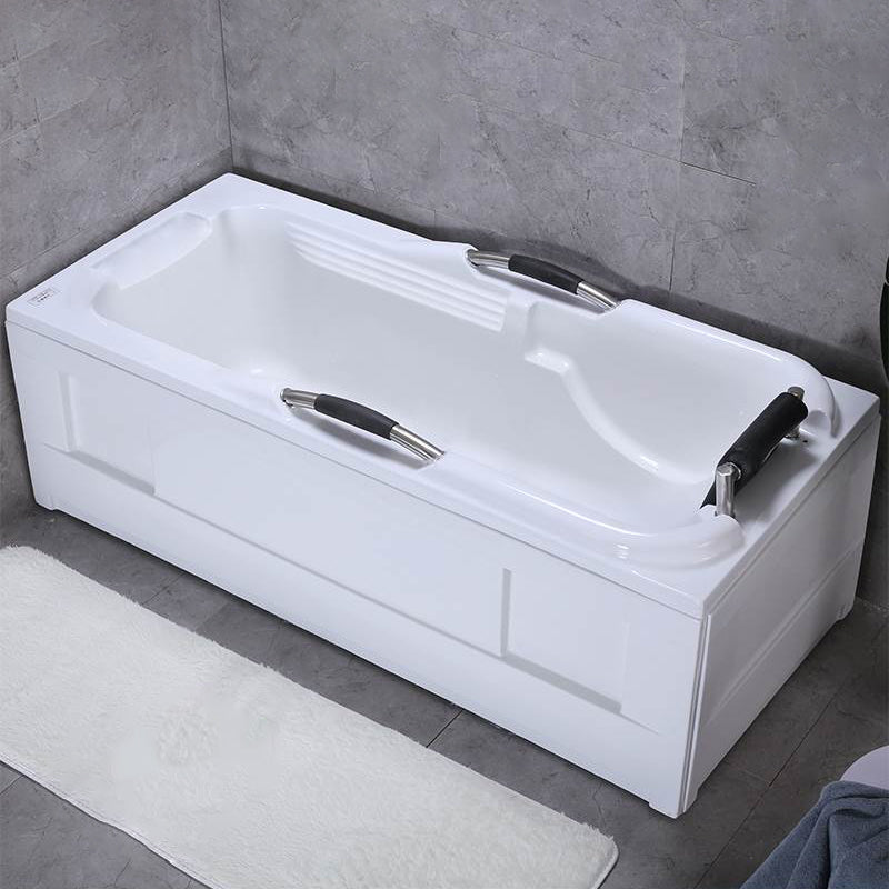 Freestanding Acrylic Rectangular Bathtub Modern Soaking White Bath