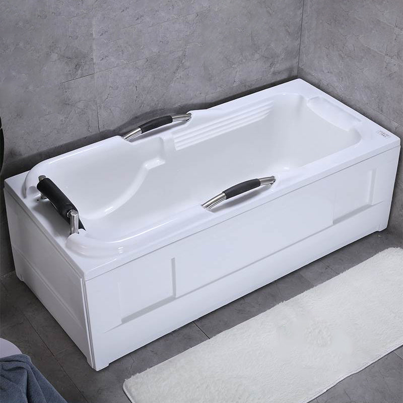 Freestanding Acrylic Rectangular Bathtub Modern Soaking White Bath