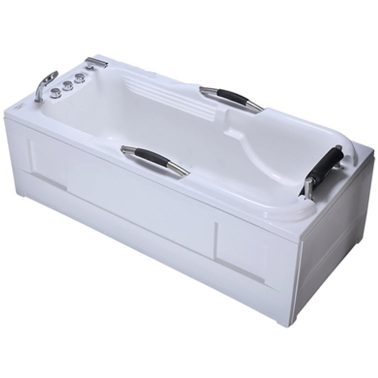 Freestanding Acrylic Rectangular Bathtub Modern Soaking White Bath