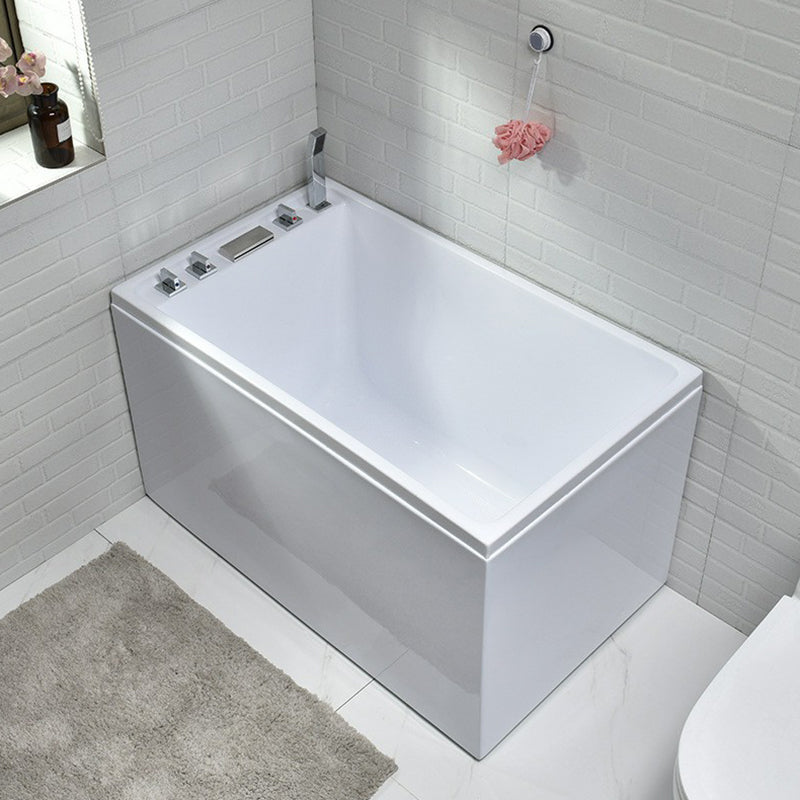 Modern Back to Wall Bathtub Rectangular Antique Finish Bathtub