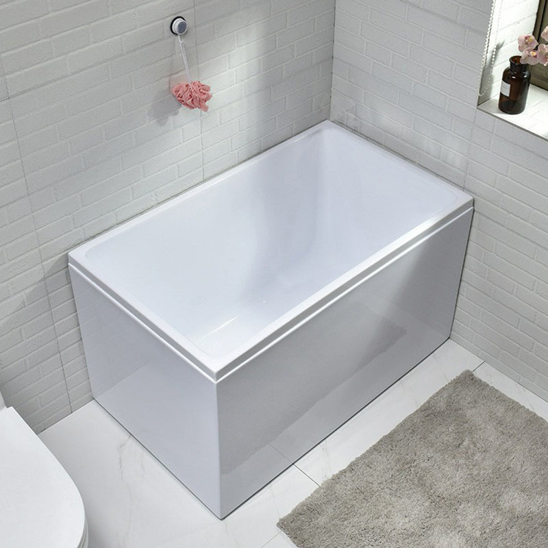 Modern Back to Wall Bathtub Rectangular Antique Finish Bathtub