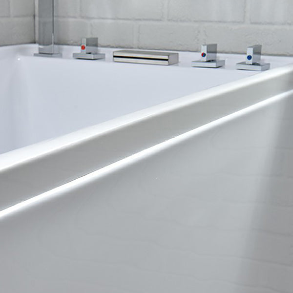 Modern Back to Wall Bathtub Rectangular Antique Finish Bathtub