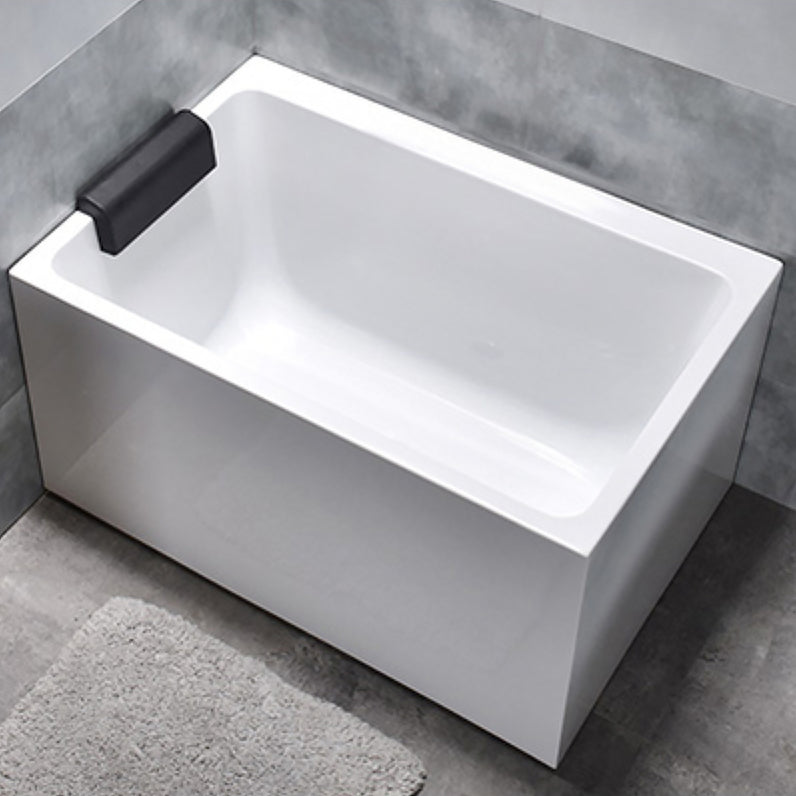 Modern Rectangular Bathtub Acrylic Center Soaking White Bath