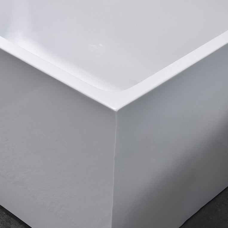 Modern Rectangular Bathtub Acrylic Center Soaking White Bath