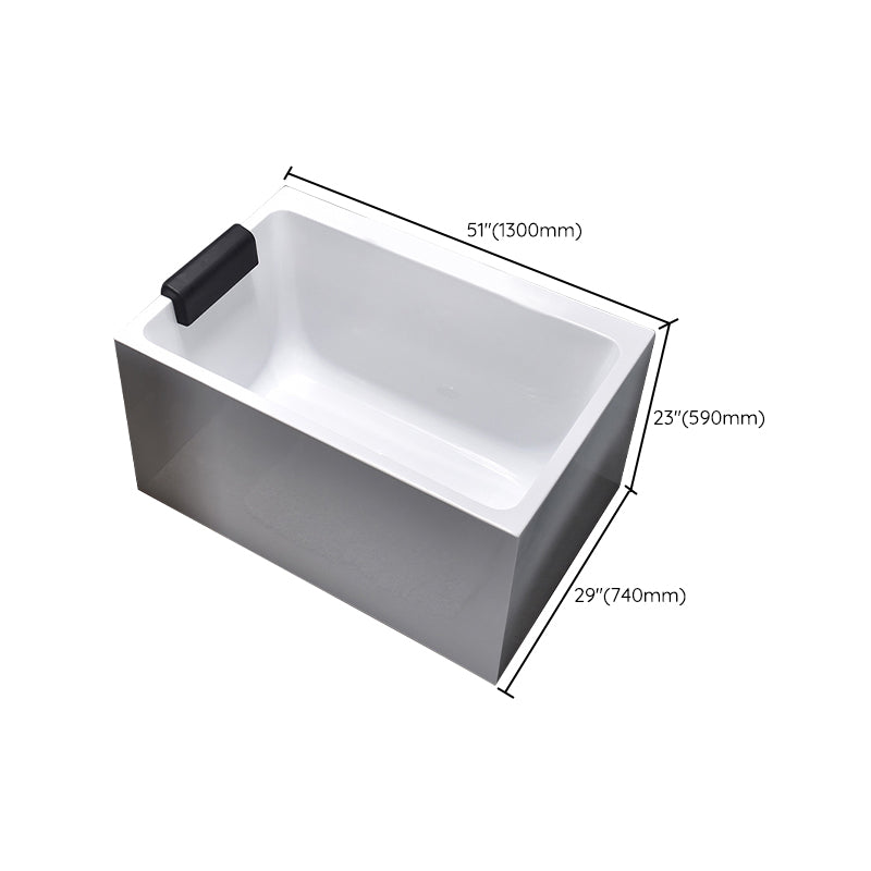 Modern Rectangular Bathtub Acrylic Center Soaking White Bath