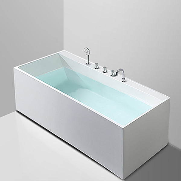 Freestanding Antique Finish Soaking Bathtub Rectangular Modern Bath Tub