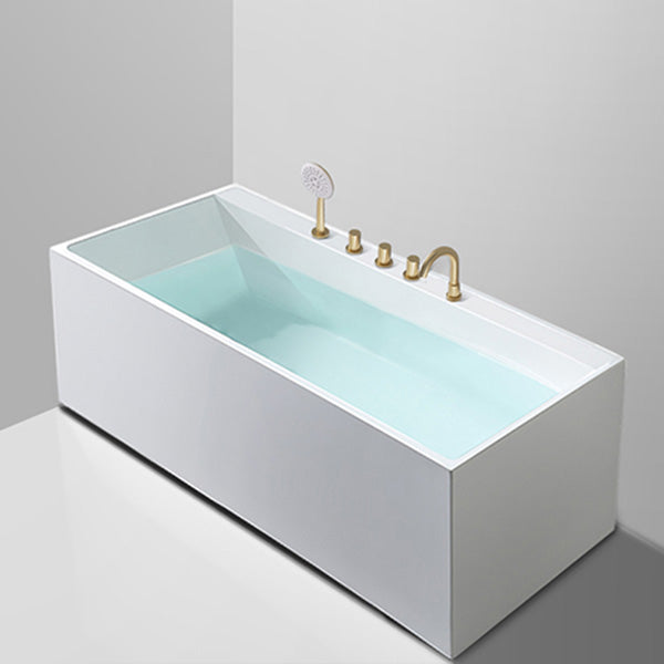 Freestanding Antique Finish Soaking Bathtub Rectangular Modern Bath Tub