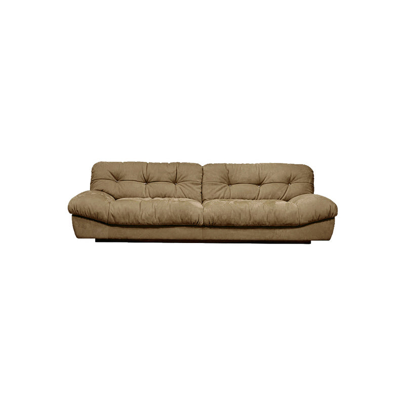 Tufted Down Fill Cushions Sofa Faux Leather Armless Settee in Dark Brown