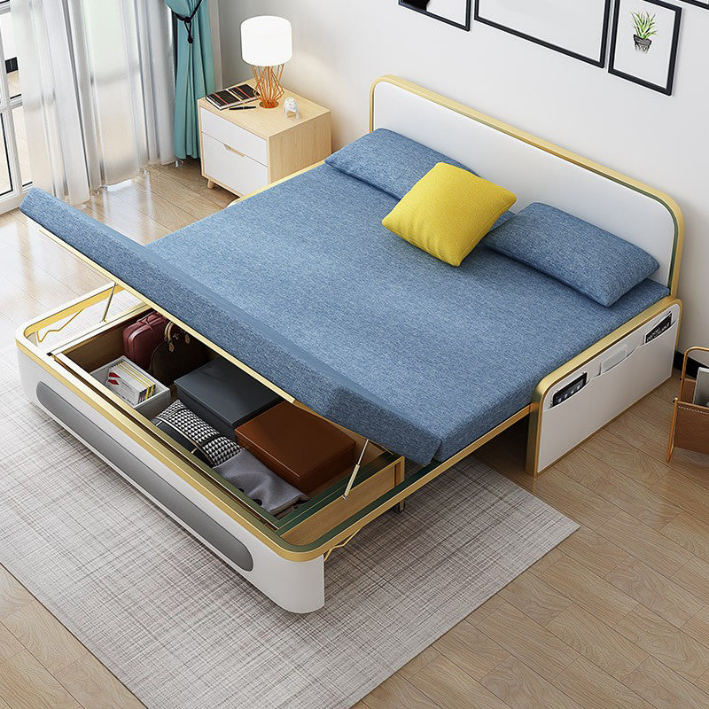 Glam Futon and Mattress Pillow Back Futon Sleeper Sofa with Storage