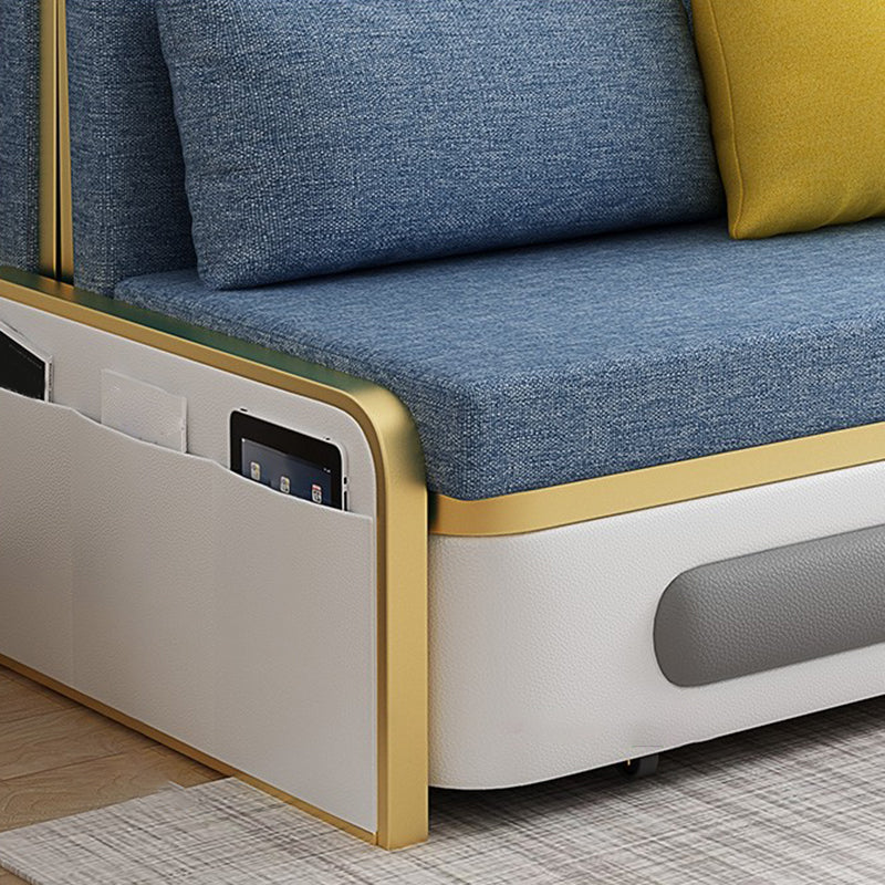 Glam Futon and Mattress Pillow Back Futon Sleeper Sofa with Storage