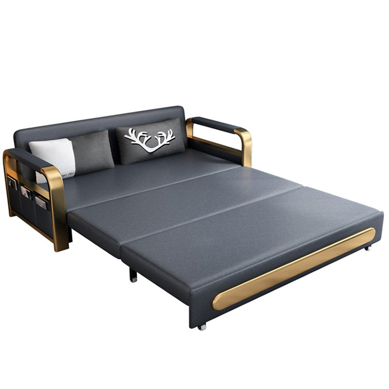 Glam Upholstered Futon and Mattress Pillow Back Futon Sleeper Sofa