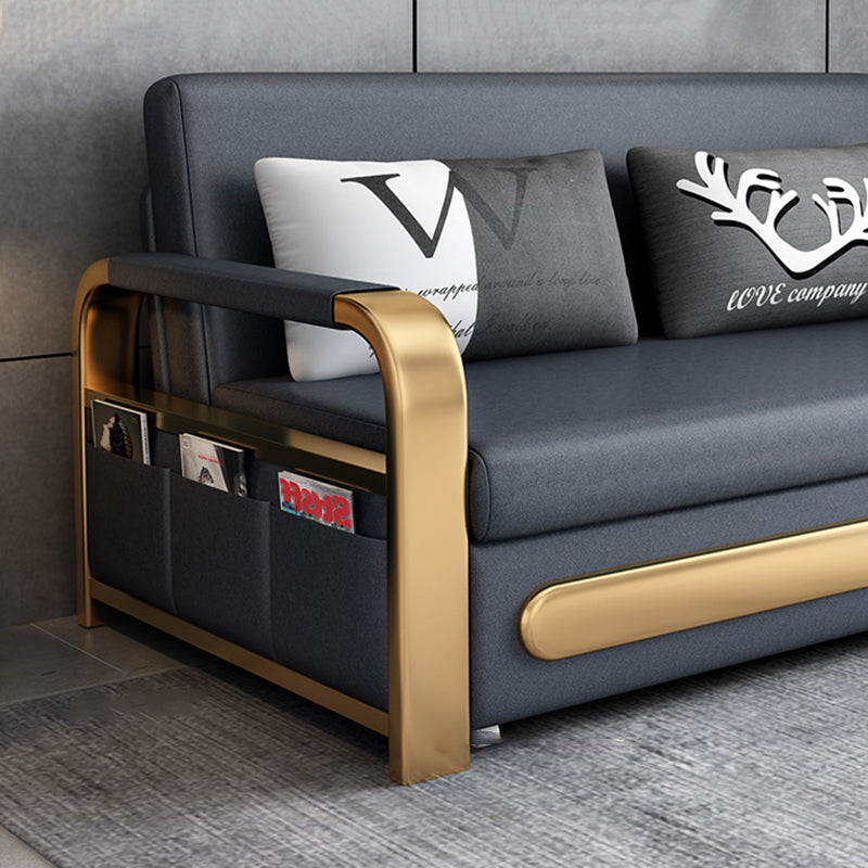 Glam Upholstered Futon and Mattress Pillow Back Futon Sleeper Sofa