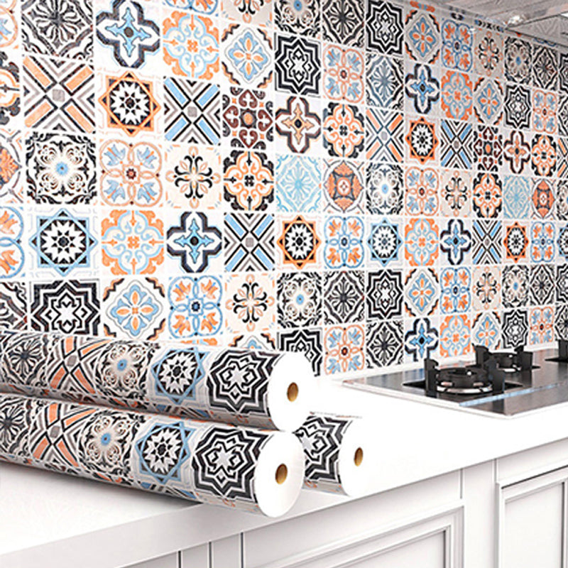 Grid Mosaic Peel & Stick Tile Water-resistant Kitchen Wallpaper