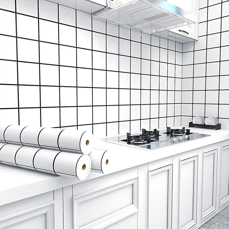 Grid Mosaic Peel & Stick Tile Water-resistant Kitchen Wallpaper