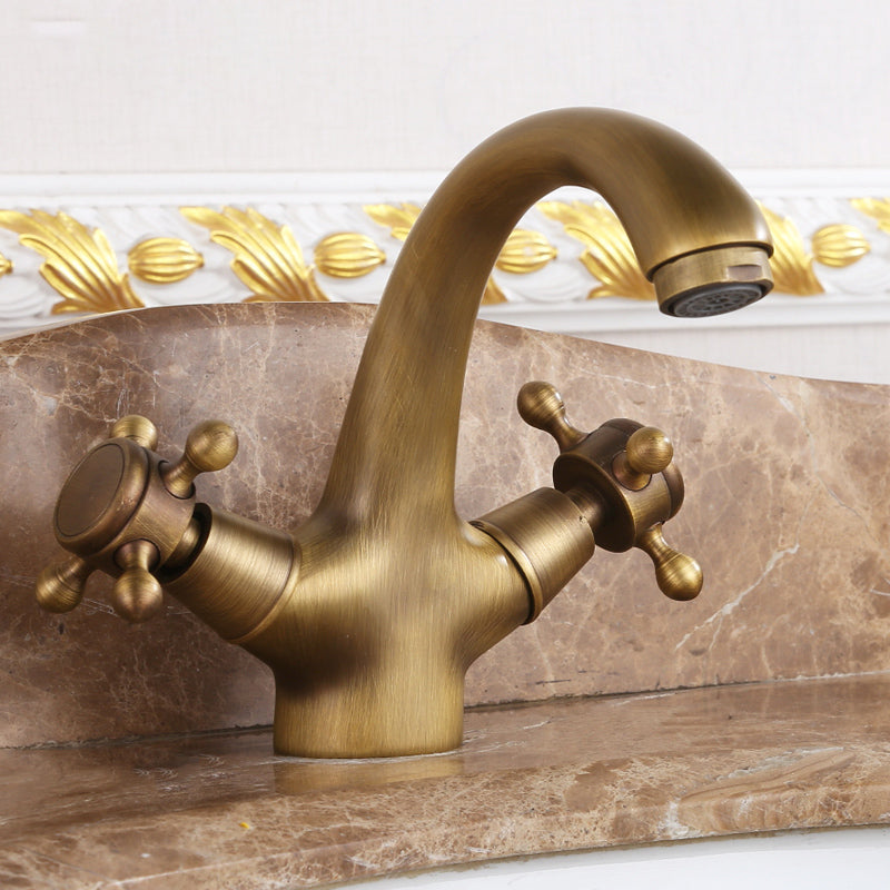 Knob Handle Wide Spread Bathroom Faucet Industrial Lavatory Faucet