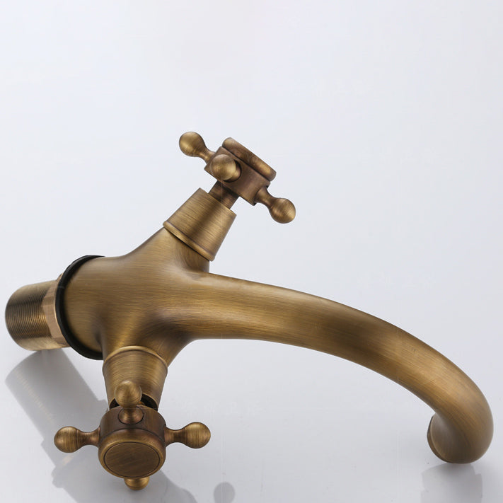 Knob Handle Wide Spread Bathroom Faucet Industrial Lavatory Faucet